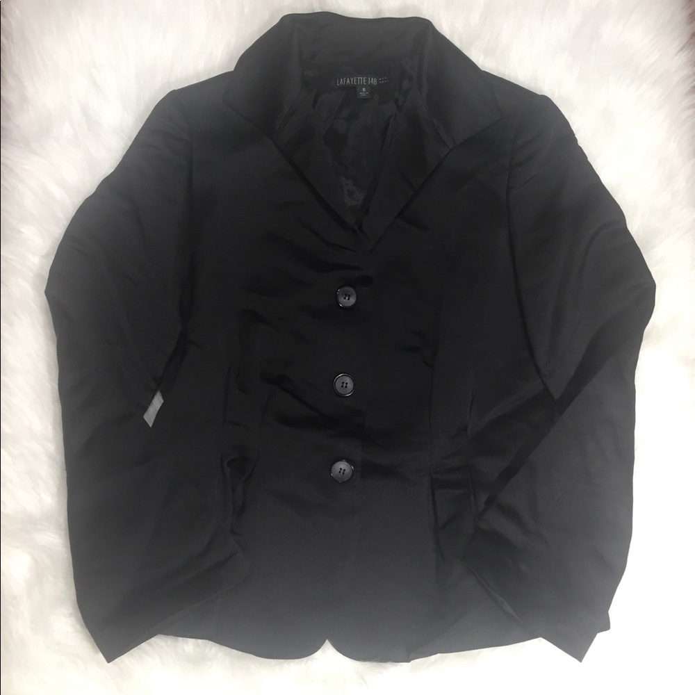 Lafayette 148 New York Black Blazer Sz 10